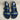 Saks Fifth Avenue FOLEY Black/Navy Stripe Open Toe Slingback Sandals, Mens 12 - Very Good - Ufashion