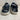 Saks Fifth Avenue FOLEY Black/Navy Stripe Open Toe Slingback Sandals, Mens 12 - Very Good - Ufashion