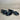 Saks Fifth Avenue FOLEY Black/Navy Stripe Open Toe Slingback Sandals, Mens 12 - Very Good - Ufashion