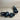 Saks Fifth Avenue FOLEY Black/Navy Stripe Open Toe Slingback Sandals, Mens 12 - Very Good - Ufashion