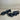 Saks Fifth Avenue FOLEY Black/Navy Stripe Open Toe Slingback Sandals, Mens 12 - Very Good - Ufashion