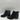 MIA Black Faux Leather/Glitter Round Toe Side Zip Block Heel Ankle Boots Size 5 - Very Good - Ufashion