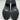 MIA Black Faux Leather/Glitter Round Toe Side Zip Block Heel Ankle Boots Size 5 - Very Good - Ufashion