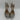 Aquazzura KIRA CUTOUT Silver/Gold Metallic Peep Toe Platform Sandals, Size 37.5 - Very Good - Ufashion