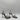 René Caovilla Irina Satin & Leather Slingback Sandal Silver Size 37 - Very Good - Ufashion