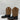 Old West Kids' Black Leather Square Toe Western Boots Brown/Black Size 7 - Very Good - Ufashion