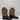 Old West Kids' Black Leather Square Toe Western Boots Brown/Black Size 7 - Very Good - Ufashion
