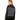 Lilla P Easy Striped Mock Neck Sweater Charcoal Stripe LG - Ufashion