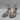 Nine West Womens Silver Metallic Open-Toe Ankle Strap Stiletto Heels Size 8.5M - Like New - Ufashion