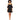 JOA Women's V Neck Cold Shoulder Button Up Fit and Flare Dress, Black, S - Ufashion