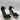 JOURNEE COLLECTION Black Faux Leather Espadrille Platform Wedge size 7.5 - Very Good - Ufashion