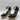 JOURNEE COLLECTION Black Faux Leather Espadrille Platform Wedge size 7.5 - Very Good - Ufashion