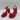 Mix No. 6 Red Patent Leather Chunky Heel Sandals With Ankle Strap - Size 9.5 - Very Good - Ufashion