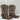Durango Crush Flag Accessory Brown Leather Snip Toe Western Boots Women’s 8.5 M - Very Good - Ufashion