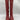 Crown Vintage Sila Western Boot Tall Knee High Women's Red Leather Size 7W WC - Very Good - Ufashion