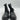 DV Dolce Vita Elizabeth Girls Black Silver Glitter Leopard Lace Up Boots Size 4 - Very Good - Ufashion